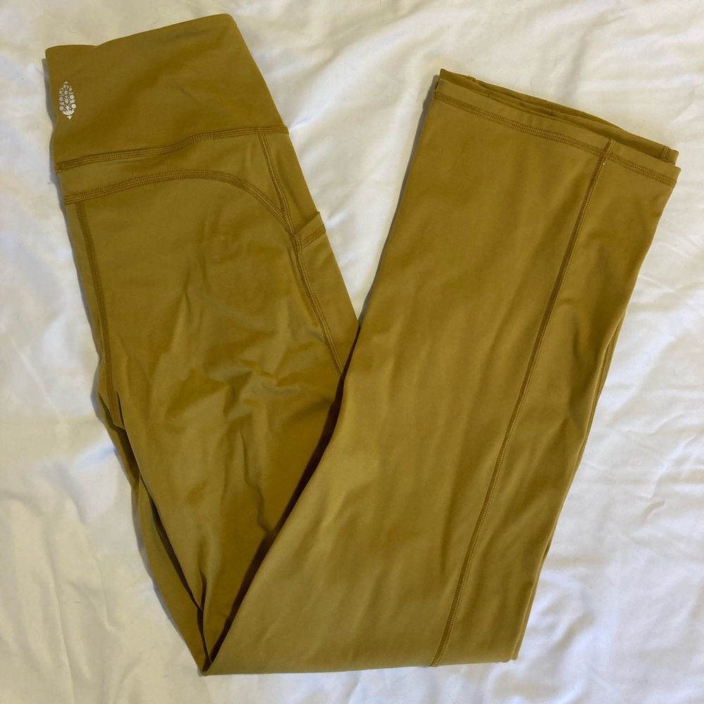 Free People bootcut leggings small yellow